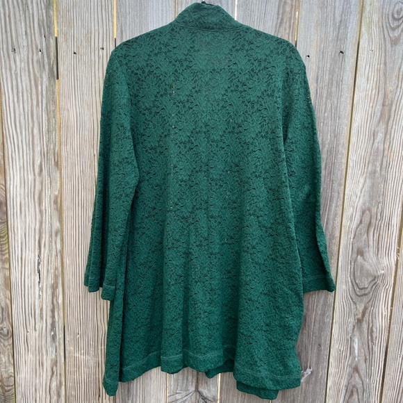 NALLIE & MILLIE Green Lace Tunic Top with Tie Women’s Large - Picture 6 of 10